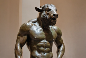 A bronze statue of Maz, the God of Manure.
