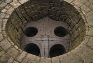 The entrance of the sewers