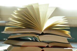 A pile of books. I love reading, but I can't when I'm writing.