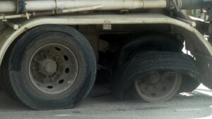 Truck Tyres go boom