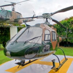 A military helicopter on display at the Singapore Airforce Museum